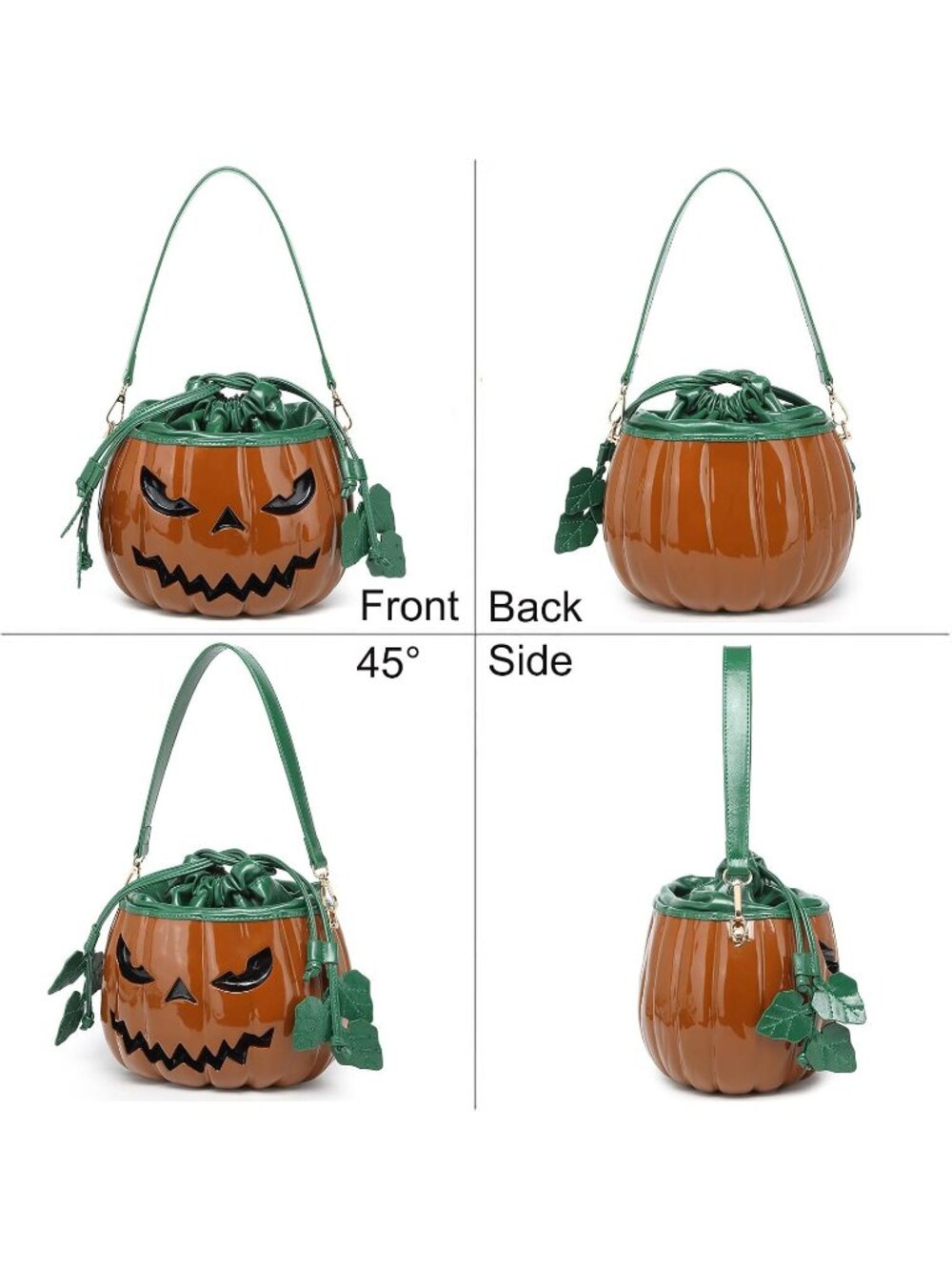 🎃Women's Orange Halloween Weird Handbag Shoulder Pumpkin Purse Crossbody Bag - Picture 4 of 6